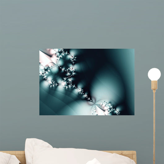 Aqua Abstract Fractal Wall Decal