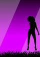 Party Girl Flyer Poster Audience Happy Dance Purple Wall Mural