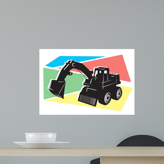 Bulldozer Colured Back Ground