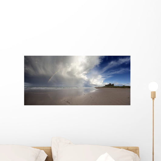 Clouds Reflected In The Shallow Water On A Beach Wall Mural
