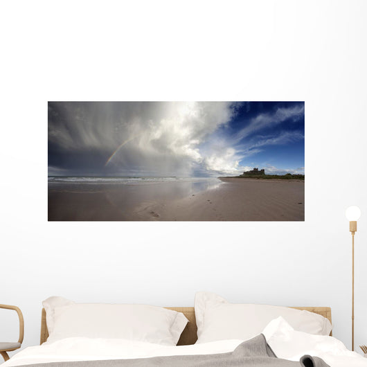 Clouds Reflected In The Shallow Water On A Beach Wall Mural