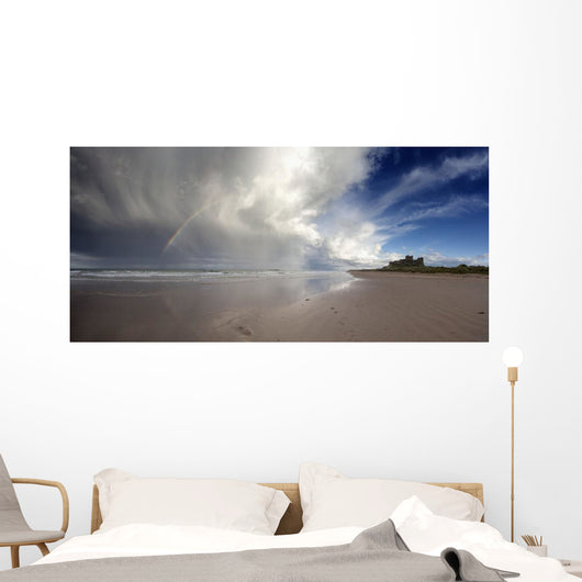 Clouds Reflected In The Shallow Water On A Beach Wall Mural