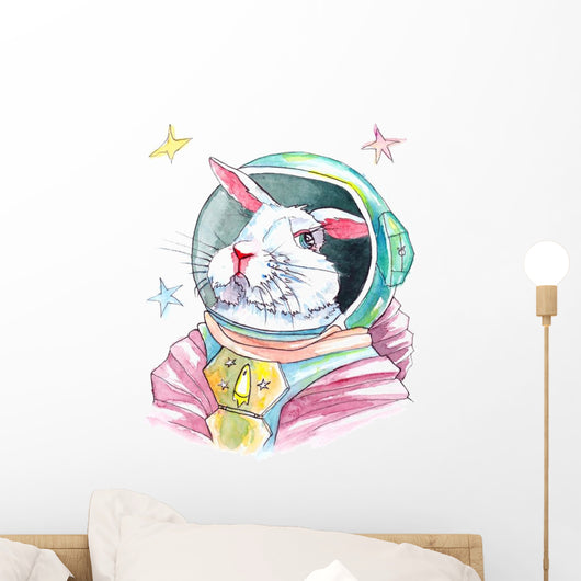 Spacebun White Space Rabbit Wall Decal