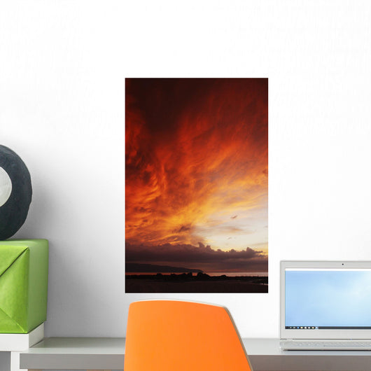 Hawaii, Oahu, North Shore, Beautiful Sunset Over The Ocean Wall Mural