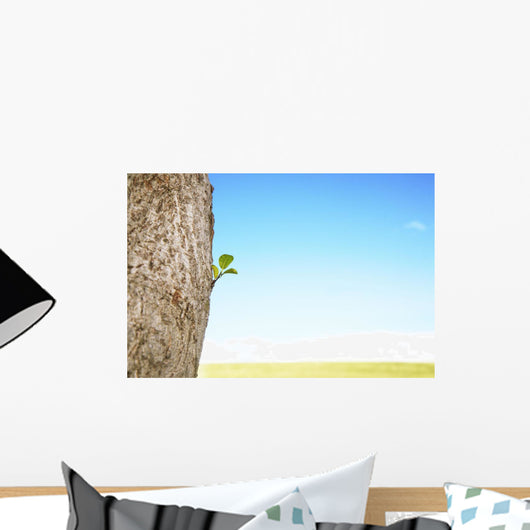 Hawaii, Oahu, Close-Up Of A Tiny Branch Growing Out Of A Tree Wall Mural