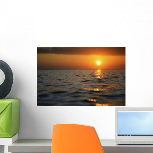 Hawaii, Oahu, Beautiful Sunset Over The Ocean Wall Mural
