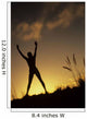 Hawaii, Silhouette Of A Woman Stretching On A Mountain Top At Sunset Wall Mural