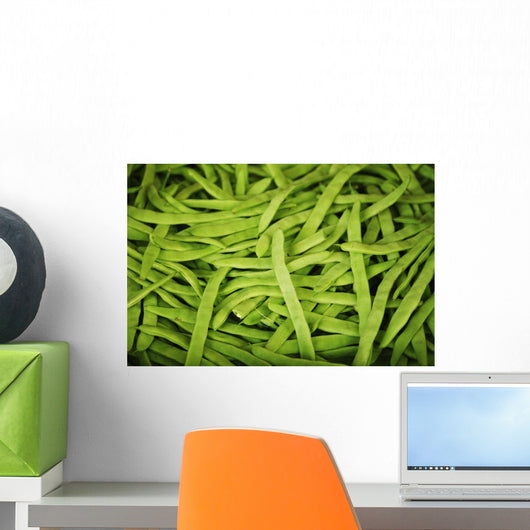 Hawaii, Oahu, Honolulu, Chinatown, Close-Up Of String Beans Wall Mural