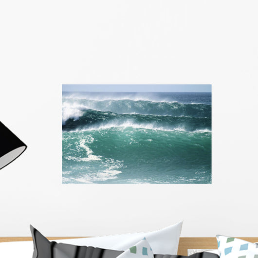Hawaii, Oahu, Beautiful Set Of Waves Wall Mural