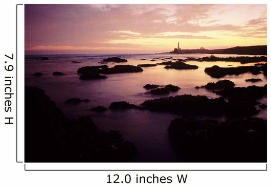 Rocky Seascape And Cabrillo Lighthouse At Sunset Wall Mural