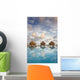 Bungalows Over Beautiful Turquoise Ocean Wall Mural