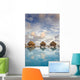 Bungalows Over Beautiful Turquoise Ocean Wall Mural