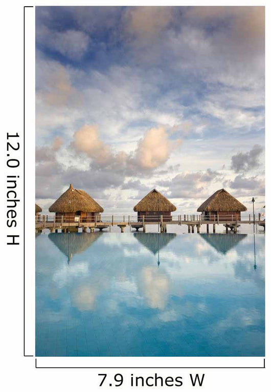 Bungalows Over Beautiful Turquoise Ocean Wall Mural