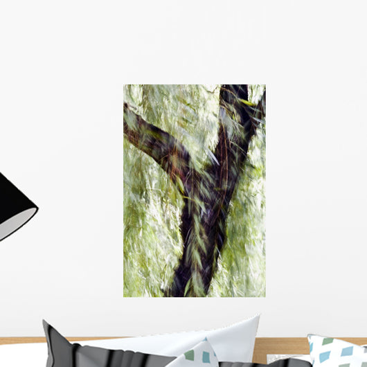China, Beijing, Impressionistic Wind Blown Tree Wall Mural