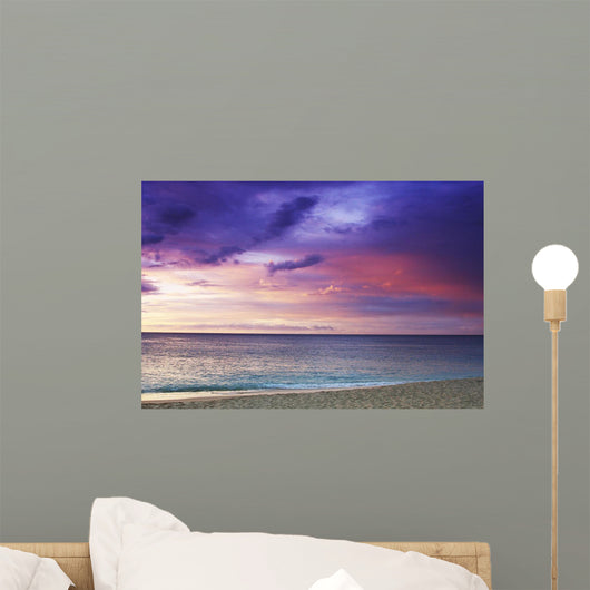 USA, Hawaii, Oahu, Sunset On Beach Wall Mural