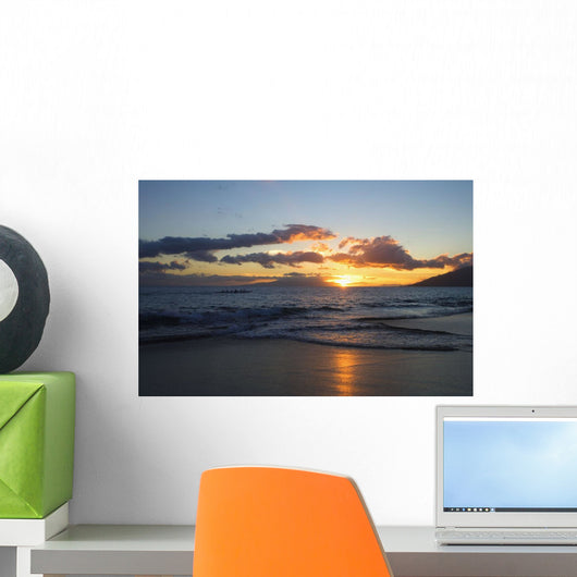 USA, Hawaii, Maui, Sunset At Kamaole Beach One Wall Mural