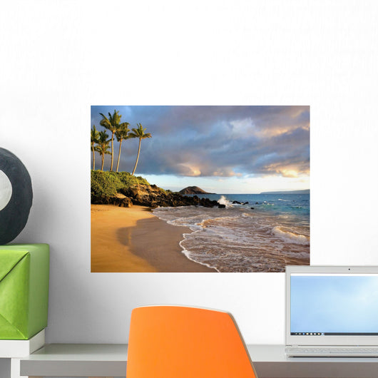 Hawaii, Maui, Makena, Secret Beach At Sunset Wall Mural