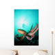 Giant Pacific Octopus With Diver Viewing Down Wall Mural