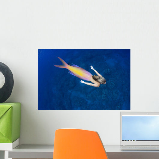 Mermaid Swimming Ocean Wall Decal