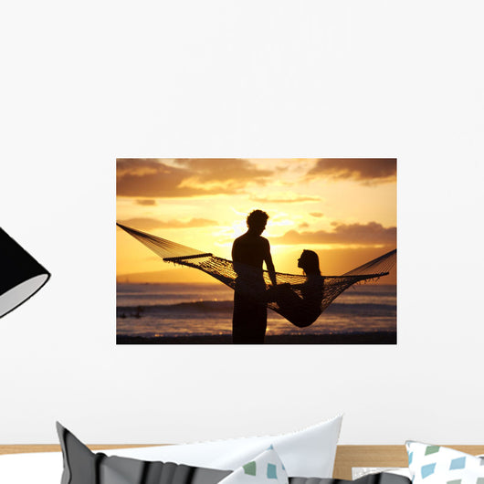 Silhouette of woman Wall Mural