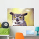 Close up of face of Great Horned Owl Wall Mural