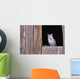 Great Horned Owl in barn window Wall Mural