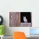 Great Horned Owl in barn window Wall Mural