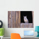 Great Horned Owl in barn window Wall Mural