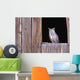 Great Horned Owl in barn window Wall Mural
