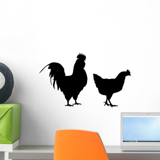 Rooster and Hen Wall Decal