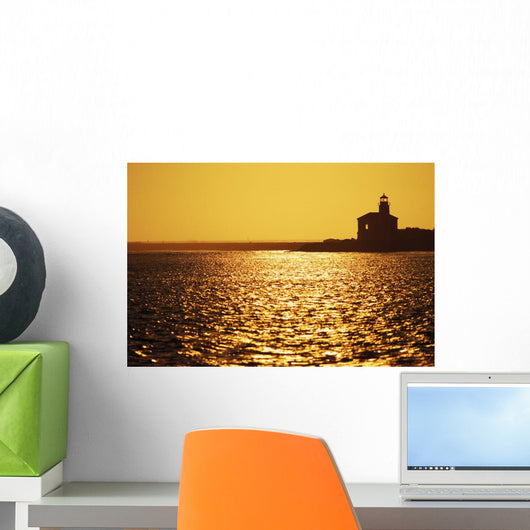 Coquille Lighthouse At Sunset Wall Mural