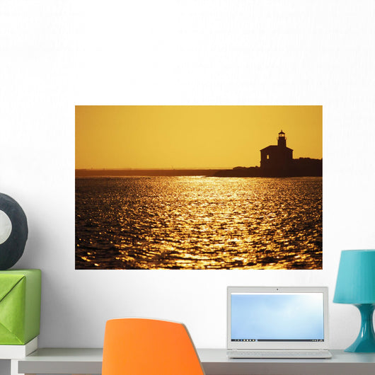 Coquille Lighthouse At Sunset Wall Mural
