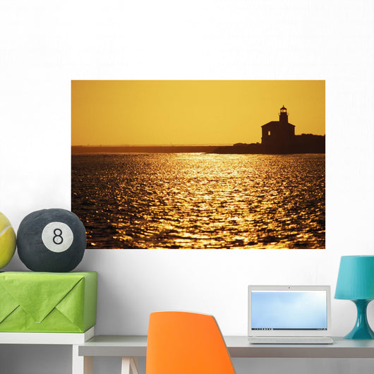Coquille Lighthouse At Sunset Wall Mural