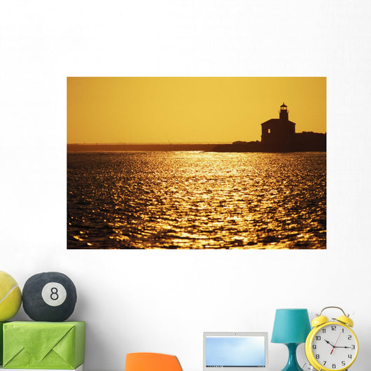 Coquille Lighthouse At Sunset Wall Mural