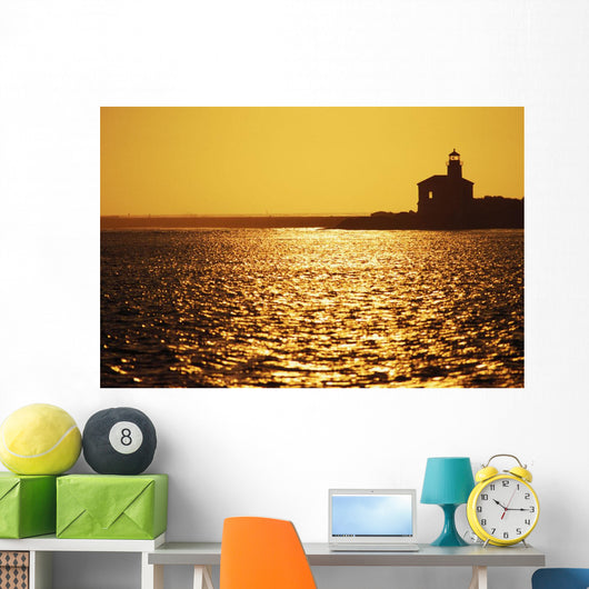 Coquille Lighthouse At Sunset Wall Mural