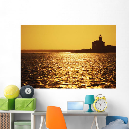 Coquille Lighthouse At Sunset Wall Mural