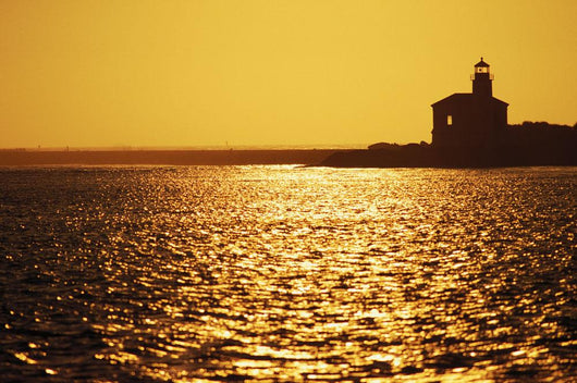 Coquille Lighthouse At Sunset Wall Mural