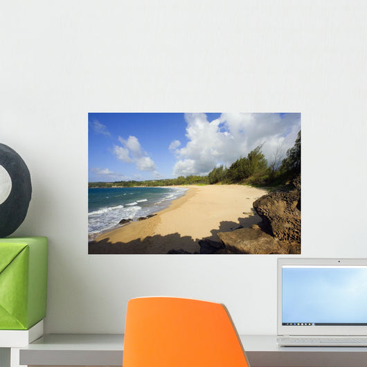 USA, Hawaii, Maui, View of empty Fleming Beach Wall Mural