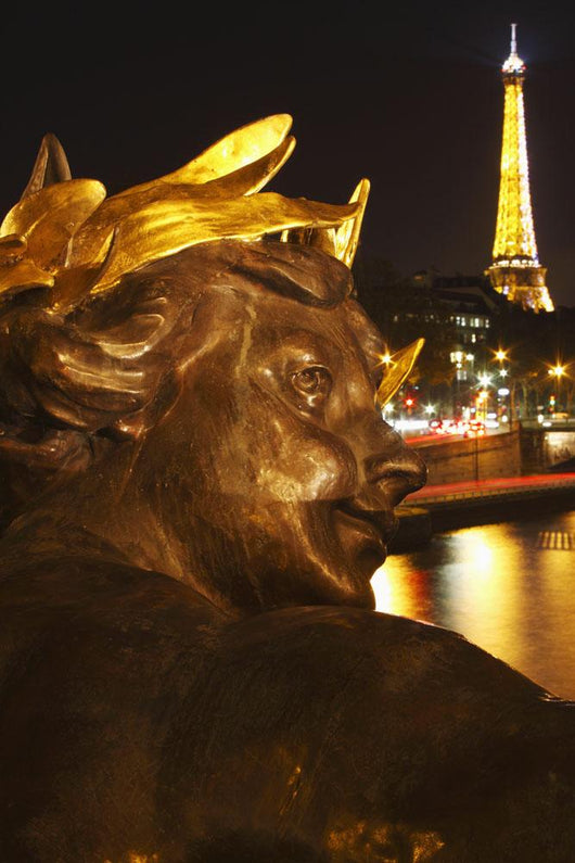 Night Lights Of Eiffel Tower And River Seine Wall Mural