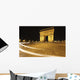 Traffic Light Trails Around The Arc De Triomphe Wall Mural