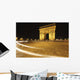 Traffic Light Trails Around The Arc De Triomphe Wall Mural