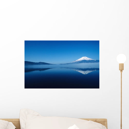 Scenic view of Mt Fuji and Lake Motosu Wall Mural