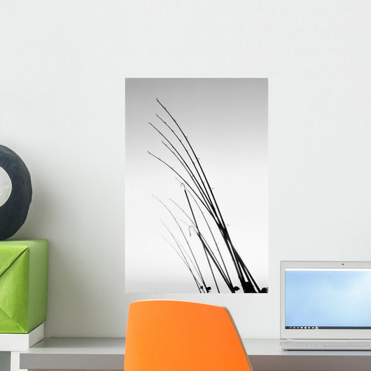Abstract Fishing Poles And Gaffs Silhouetted Against Twilight Skies Wall Mural