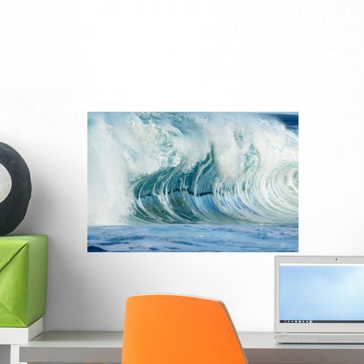 Beautiful Textures Surface Of A Shorebreak Wave About To Crash Wall Mural
