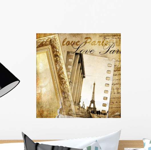 parisian vintage photoalbum Wall Mural