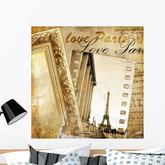 parisian vintage photoalbum Wall Mural
