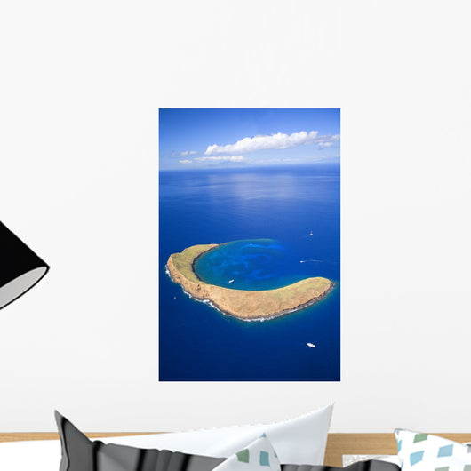 Hawaii, Maui, Molokini Crater, Aerial View Wall Mural