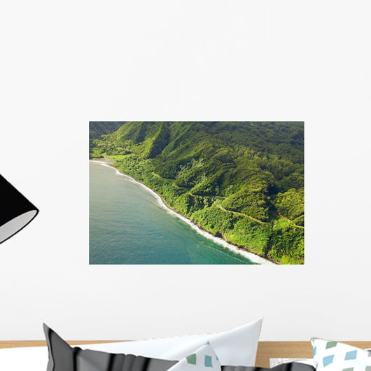 USA, Hawaii, Aerial view of road to Hana Wall Mural