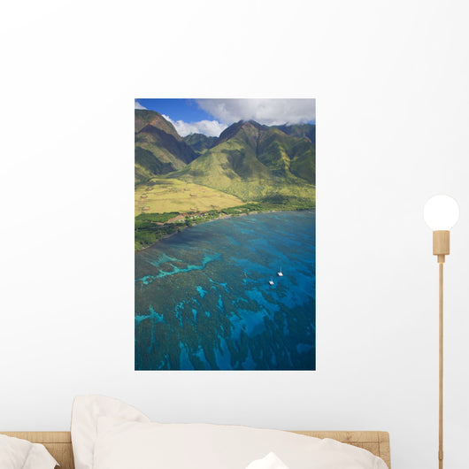 USA, Hawaii, Aerial view of Olowalu Area Wall Mural