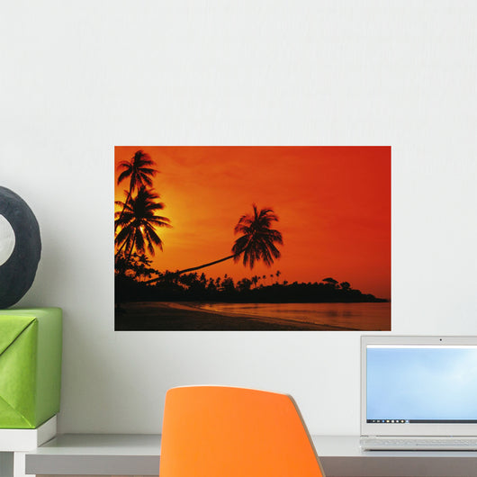 Indonesia, Bintan Island Resort, Beach At Sunset Wall Mural